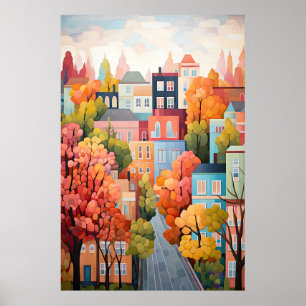 Poster Ville colorée