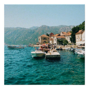 Poster Ville côtière de Perast, Monténégro
