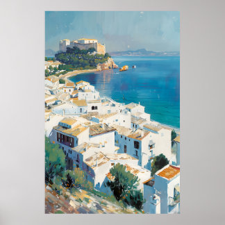 Poster ville côtière espagnole 