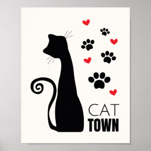 Poster Ville de chats 
