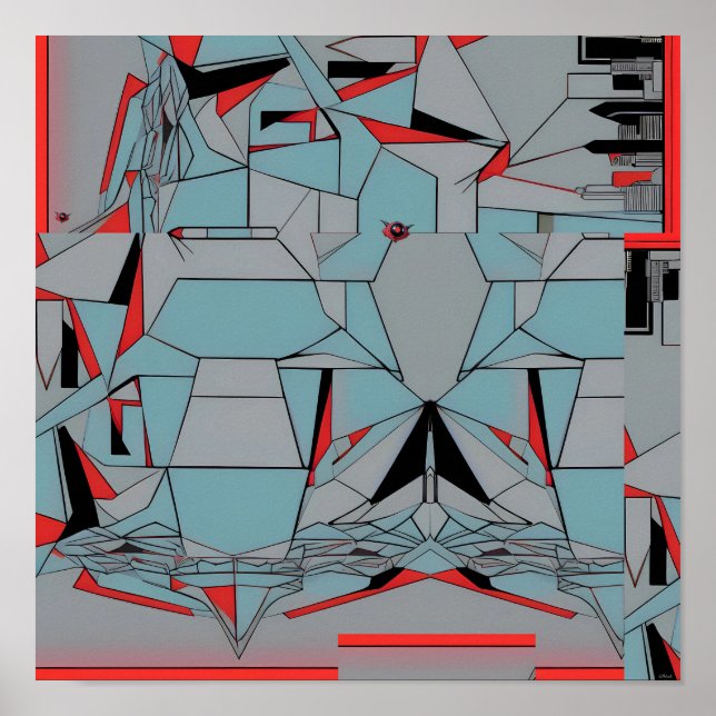 Poster Ville de drone Abstraite (Devant)