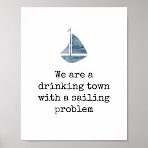 Poster Ville de la Boisson Nautique avec un problème de n