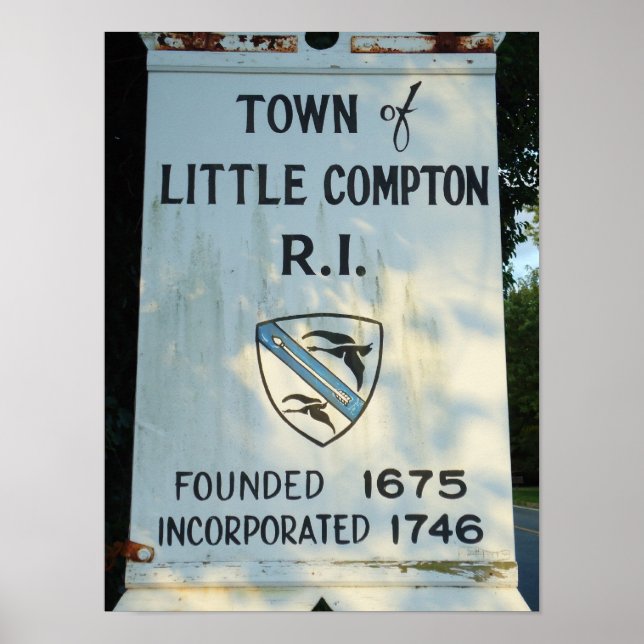 Poster Ville de Little Compton, signe RI (Devant)