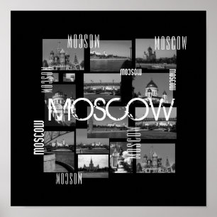 Poster Ville de Moscou St Basil'architecture de la cathéd