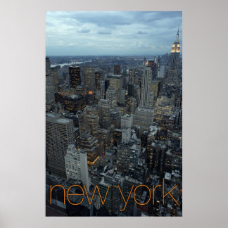 Poster ville de new york à dusk
