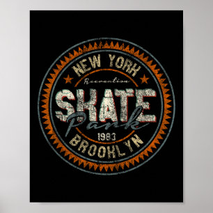 Poster Ville de New York Brooklyn Skate Planche à roulett