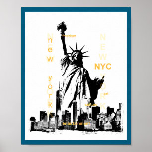 Poster Ville de New York Ny Nyc Statue de la Liberté _1