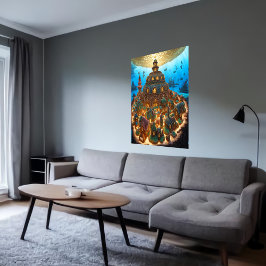 Poster Ville de pain d'épices sous la mer | Art AI