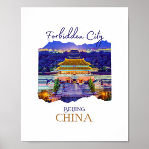 Poster Ville de Pékin Interdit à la Chine Souvenir Hommes