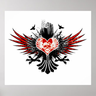 Poster Ville des rêves (rouge)