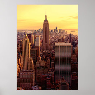 Poster Ville d'horizon de New York avec l'état d'empire