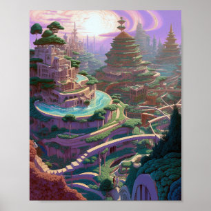 Poster Ville d'Imaginaire surréaliste