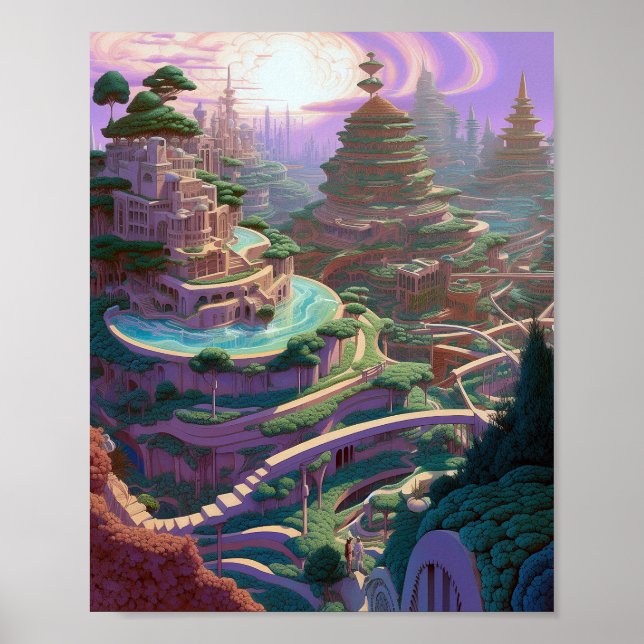 Poster Ville d'Imaginaire surréaliste (Devant)