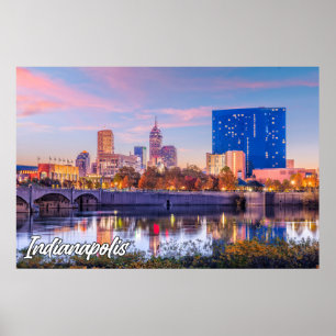 Poster Ville D'Indianapolis, Indiana, États-Unis