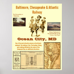 Poster Ville d'océan, le Maryland par chemin de fer