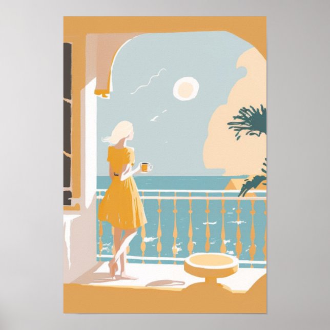 Poster Ville femme de la côte italienne (Devant)