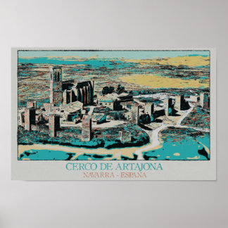 Poster Ville fortifiée d'Artajona, Navarre, Espagne