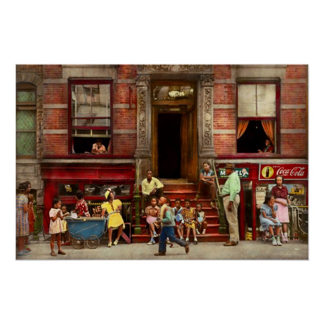 Poster Ville - Harlem NY - La vie sur le perron 1935 (Devant)