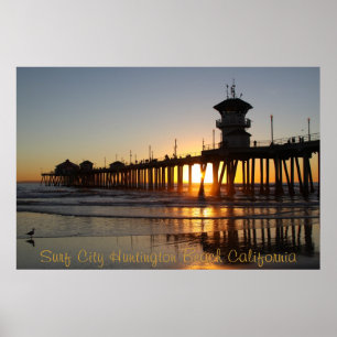 Poster Ville HB CA de surf