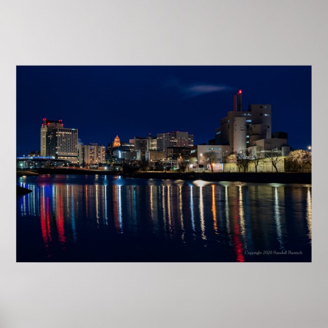 Poster Ville nocturne de Rochester, Minnesota (Devant)