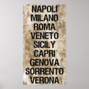 Poster Villes de l'Italie