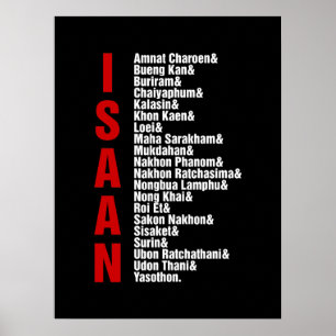 Poster Villes d'Isaan, Thaïlande