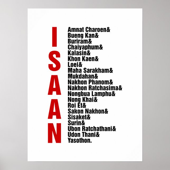 Poster Villes d'Isaan, Thaïlande (Devant)