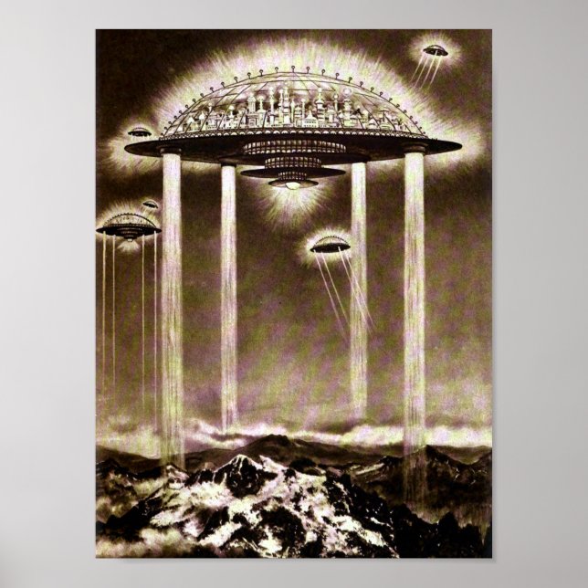 Poster Villes du futur vintage 1922 Sci-Fi (Devant)