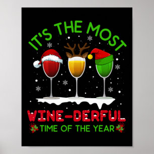 Poster Vin de Noël Xmas Alcool Pyjama Pj Tops Pour Wom