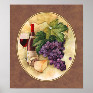 Poster Vin et fromage