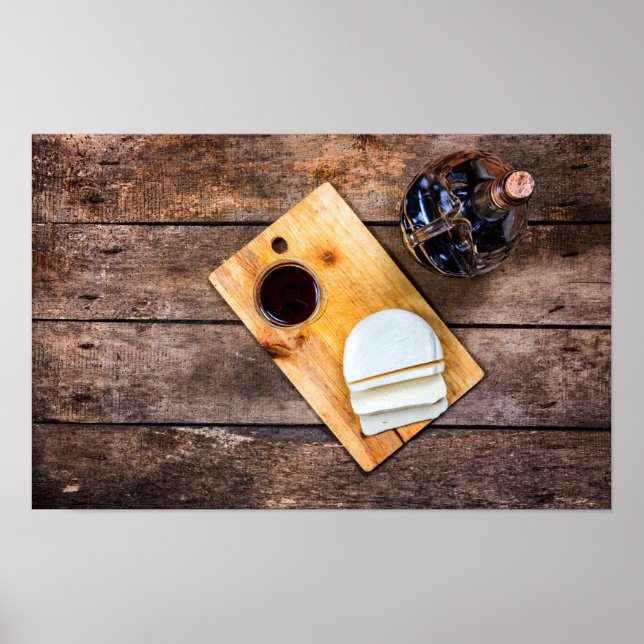 Poster Vin et fromage (Devant)