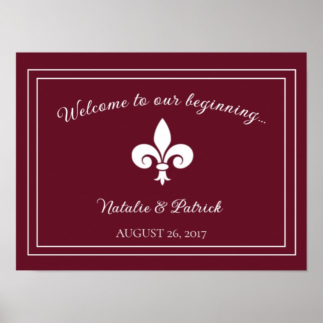 Poster Vin Fleur de Lis Mariage (Devant)