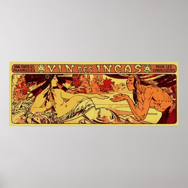 Poster Vin inca Alphonse Mucha refaire horizontal (Devant)