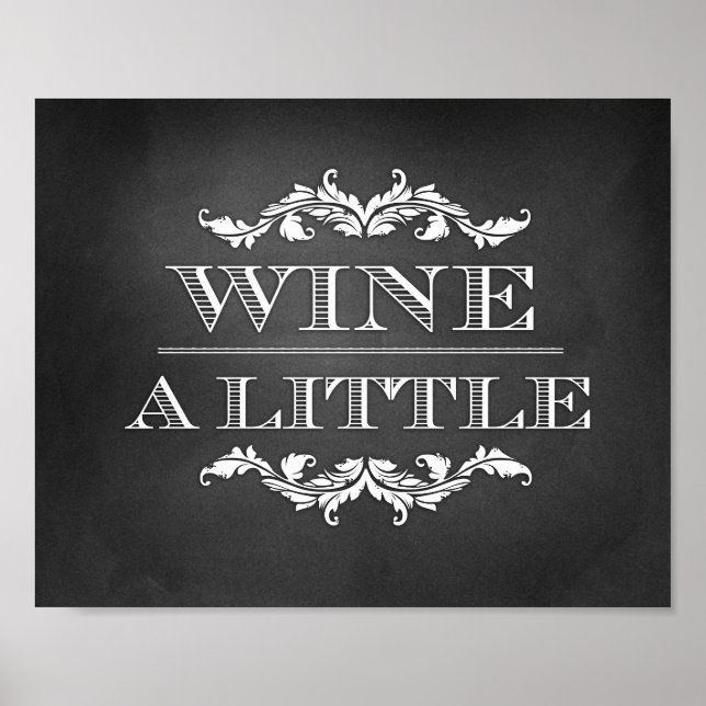 Poster Vin un petit Mariage ou signe de fête 8x10 (Devant)