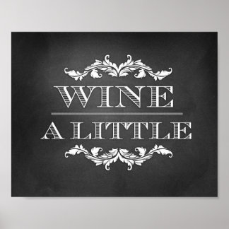 Poster Vin un petit Mariage ou signe de fête 8x10