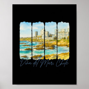 Poster Vina Del Mar Chili Voyage Coup de pinceau Vina Del