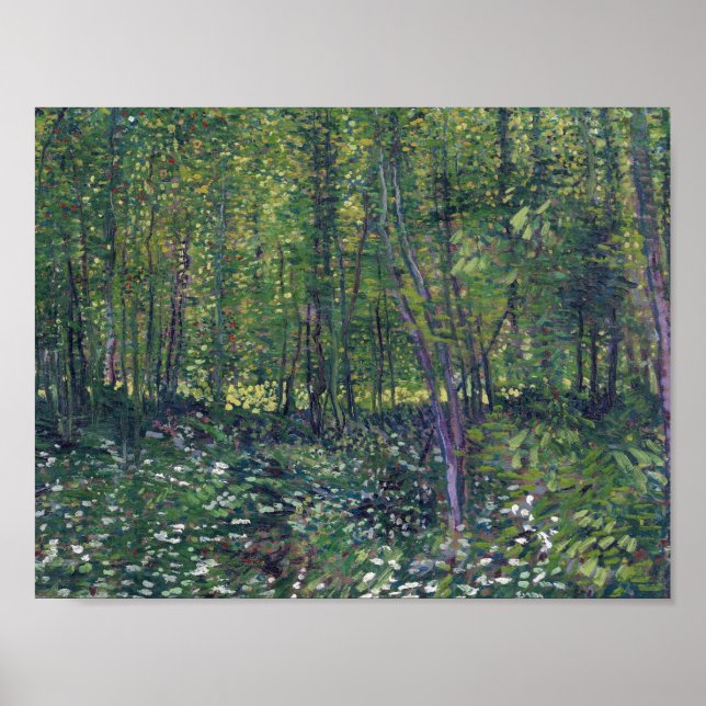 Poster Vincent Van Gogh - Arbres et sous-bois (Devant)