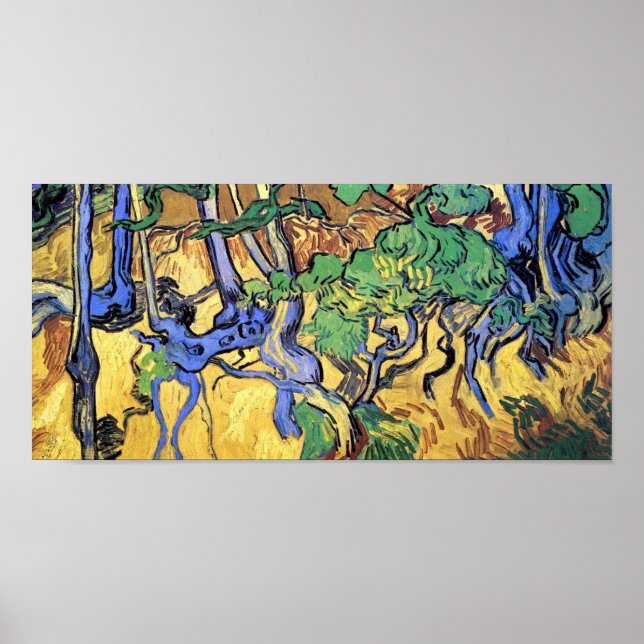Poster Vincent Van Gogh - Arbres Racines Et Troncs Art (Devant)