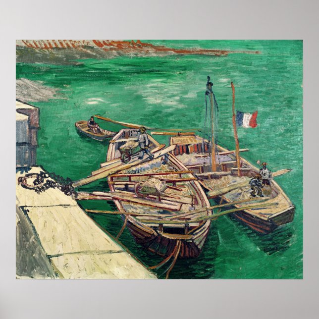 Poster Vincent van Gogh | Atterrissage avec bateaux, 1888 (Devant)