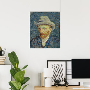 Poster Vincent van Gogh Autoportrait avec Grey Felt Casqu