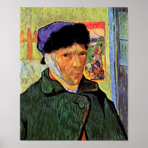 Poster Vincent Van Gogh - Autoportrait avec l'oreille ban