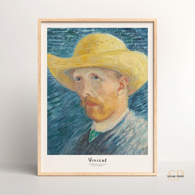 Poster Vincent van Gogh Autoportrait avec paille Art Casq (Créateur téléchargé)