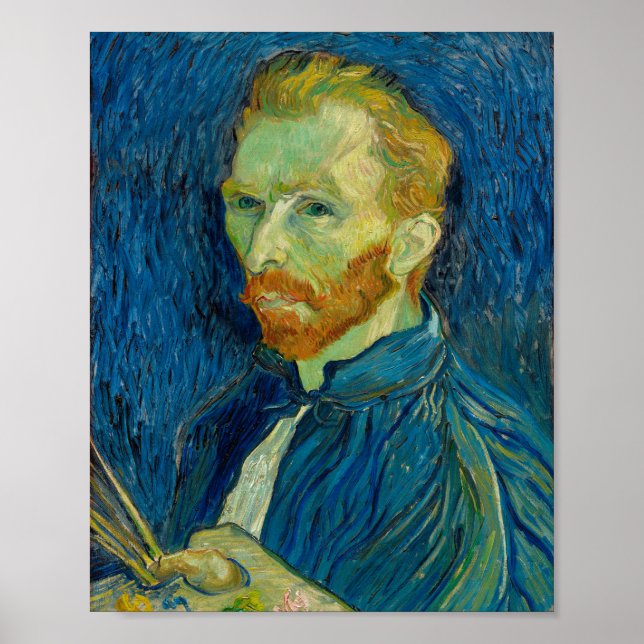 Poster Vincent Van Gogh Autoportrait avec Palette Art (Devant)