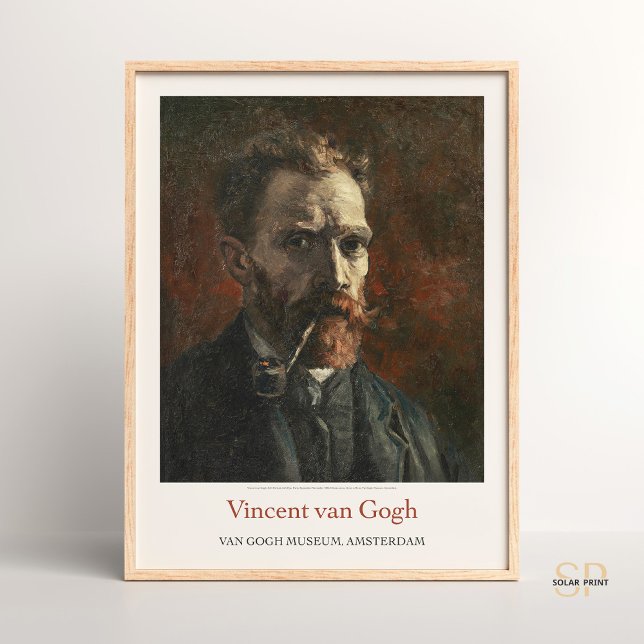 Poster Vincent van Gogh Autoportrait avec Pipe Art Imprim (Créateur téléchargé)