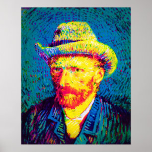 Poster Vincent Van Gogh - Autoportrait Pop Art Avec Casqu