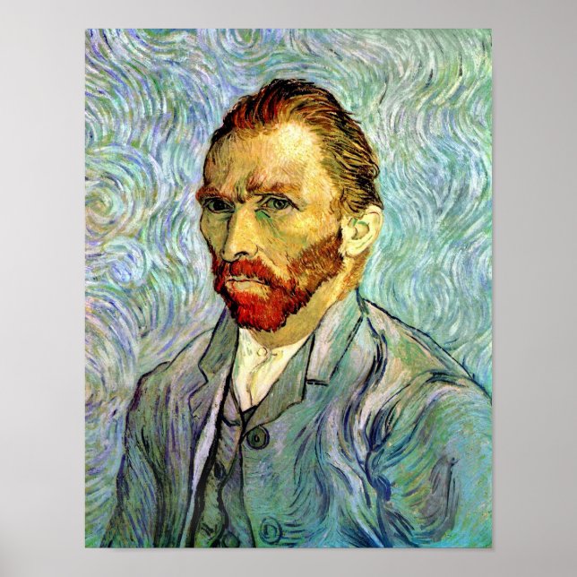 Poster Vincent Van Gogh - Autoportrait vert Art (Devant)