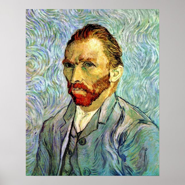 Poster Vincent Van Gogh - Autoportrait vert Art (Devant)
