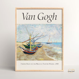 Poster Vincent van Gogh Bateaux de pêche sur la plage Art