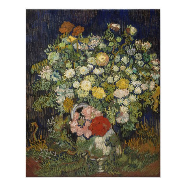 Poster Vincent van Gogh Bouquet de fleurs dans un vase (Devant)