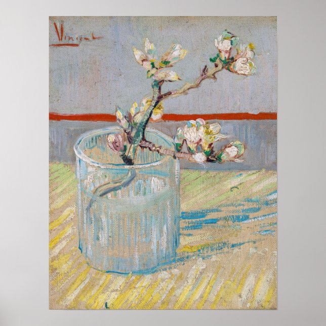 Poster Vincent van Gogh - Branche d'amandes en verre (Devant)